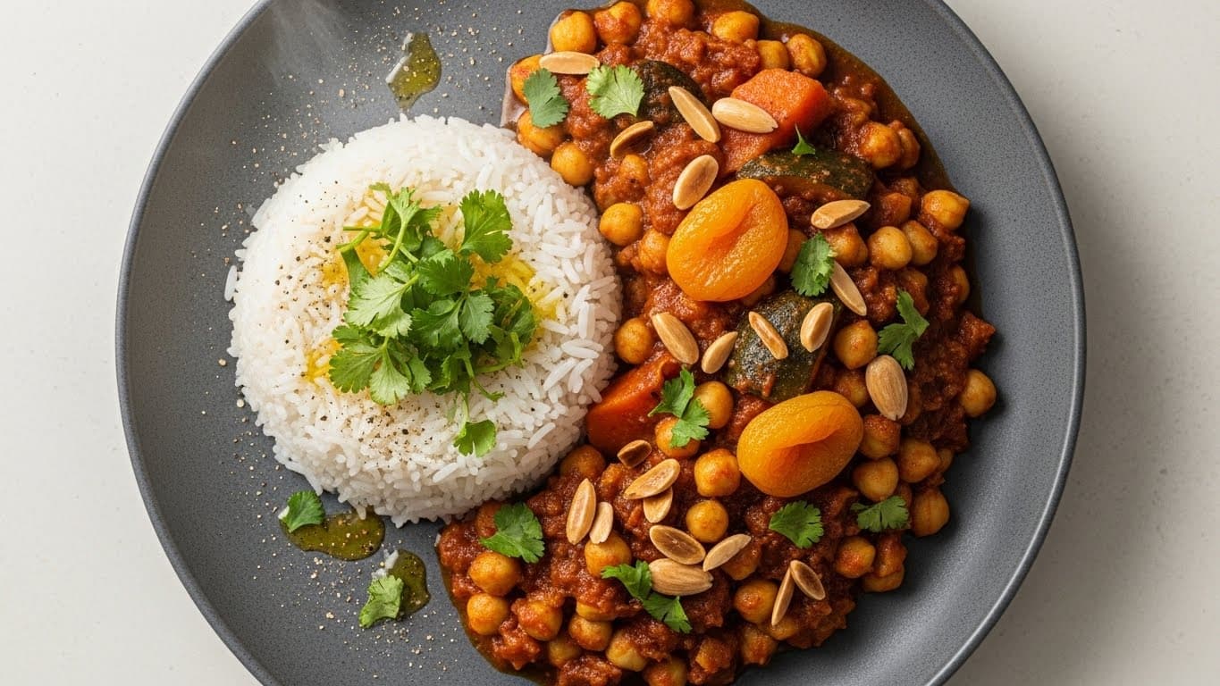 Tajine de garbanzos con arroz